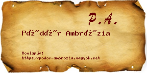 Pödör Ambrózia névjegykártya